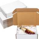 Shipping Boxes 7x5x2" 25 Pack - White Corrugated Cardboard Box Mailers for Small Business, Literature Mailer Box Packaging Supplies