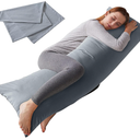 Long Body Pillow With Grey Pillow Case