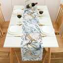 3 x Easter Table Runner Beige, Spring Kitchen Dining Decor for Home Party, 13x72 Inch