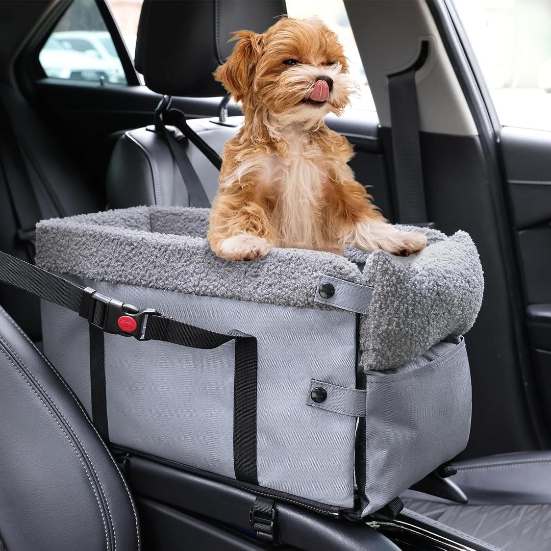Console Dog Car Seat for Small Dogs,Small Dog Booster Seat for Car Washable Foldable Puppy Car Seat with Safe Protection Hooks Adjustable Straps and Storage Pocket Pet Up to 15lbs Console Dog Car Seat for Small Dogs,Small Dog Booster Seat for Car Washable Foldable Puppy Car Seat with Safe Protection Hooks Adjustable Straps and Storage Pocket Pet Up to 15lbs
