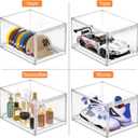 Hat Storage Box for Baseball Cap, Large Clear Hats Organizer Container with Sliding Tray Drawer, Stackable Caps Display Case with Magnetic Door for Closet Holds 8-10 Hats 1Pack