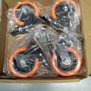 4 Inch Caster Wheels 2000Lbs, Threaded Stem Casters Set of 4 Heavy Duty, 1/2"-13 x 1 (Screw Diameter 1/2", Stem Length 1"), Safety Dual Locking Industrial Castors, Wheels for Cart, Furniture