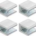 Alise Glass Shelf Brackets 4Pcs, Adjustable Shower Glass Clamps, Heavy Duty Clamp Holder, SUS304 Stainless Steel Brackets for 8-12mm Shower Shelf Bracket and Wall-to-Panel Connection, Brushed Nickel (4PACK)