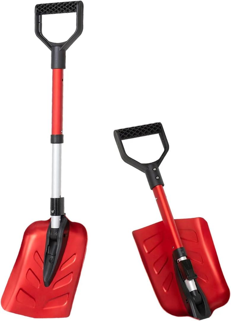 SnowPro Snow Shovel for Car, Fast Folding and Telescoping Design for Emergency Snow Removal - Compact Snow Shovel Kit - Collapsible and Portable Utility Shovel for Camping Hiking