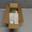 JOHOUSE 12.5inch Artificial Flowers Bulks in Vase, White Fake Roses in Vase Lifelike Faux Flower Arrangement for Wedding Home Table Centerpieces