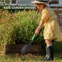 WIKER Beach Shovel,Kids Shovels for Digging,Short Handle Metal Shovel,Small Shovels for Gardening,Camping,Planting,28Inches,Green