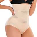 Women Tummy Control Shapewear Panties Shaping Underwear High Waist Body Shaper (X-Large, #14 Cross-shaping Beige)