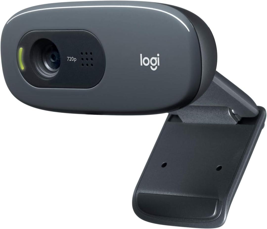 Logitech C270 HD Webcam, 720p, Widescreen HD Video Calling, Light Correction, Noise-Reducing Mic, Works with Zoom, Nintendo Switch 2s new GameChat Mode, PC/Mac/Laptop/MacBook/Tablet - Black