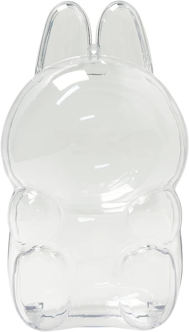 3 x Protective Case Compatible with LABUBU The Monsters Have a Seat Display Box Hard Accessories Cover with Silicone Strap White ClearDoll Not Include