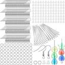 800Pcs Sterling Silver Earring Hooks for Jewelry Making, DIY Earring Making Supplies Kit, Ear Fish Hook Earing Findings (Silver)