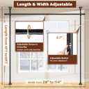 Abiglifty Room Divider Curtain Rod No Drilling, Adjustable 4-10ft(H) 28-114inch(W) Wall Divider for Room Separation, Heavy Duty Floor to Ceiling Tension Curtain Stand, Black