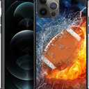 DAIZAG Case Compatible with iPhone 11,Shockproof Soft TPU Phone Case for Boy Men Gift Cover,Ice Fire American Football