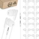 JustJamz Bulk Earbuds 50 Pack | Basic Earbuds, Pearl White In-Ear Earphones, Disposable Headphones, Wired