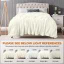 TOONOW Extra Soft Fuzzy Faux Fur Blanket Queen Size 78"x90", Reversible Lightweight Decorative Blankets and Throws Super Soft Cozy Microfiber Fleece Fuzzy Blankets for Couch Bed, Cream White