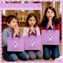 SilTriangle 36 Pcs Purple Christian Gift Bag with Cross & Card, 10"x 8" Non Woven Reusable Religious Church Welcome Tote Bag Bulk with Handle for Baptism Bible First Communions Thanksgiving Xmas