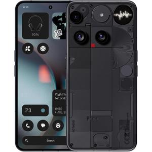 Nothing Phone (3) Cell Phone, 5G Unlocked Phones 512GB, Android 15, Snapdragon 8s Gen4, AI Mobile Phones with Four 50MP Cameras & AMOLED Display, 5150mAh, Glyph Interface, Smartphone Black