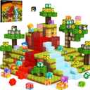 GobiDex 100PCS Magnetic Building Blocks Volcano Dinosaur Set for Toddler, Sensory STEM Toys for Kids Ages 3-5 5-7 4-8, Birthday Gifts for 3+ Year Old Boys Girls Kids