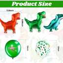 Zomiboo 45 Pcs Dinosaur Balloons Set Included 12 Inch Dinosaurs Latex Balloons Colorful Confetti Dinosaur Shape Foil Balloons for Boys Girls Birthday Party Baby Shower Decorations Supplies