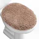 Baahrnom Microfiber Elongated Toilet Seat Cover 19.5"x 15" Machine Washable Solid Toilet Lid Cover Adjustable Rubber Backing Fits Only 18-19.5" L x 14-16" W Elongated Toilet Seat