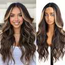 AISI HAIR Mixed Blonde Wig for Women, Long Blonde Wavy Lace Hairline Blond Wig,Synthetic Blonde Wigs for Daily Party