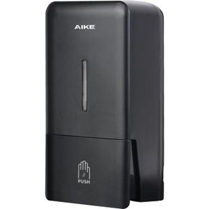 AIKE Wall Mount Liquid Soap Dispenser for Commercial Bathroom 27oz Large Capacity Manual Push Pump Black