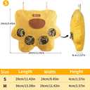 2 x ITANDME 4-Hole Rabbit Hay Feeder Bag with Zipper Top Hanging Rabbit Bags Breathable Fabric Guinea Pig Feeder Cute Shape Small Pet Hay Holder for Guinea Pig Bunny Chinchilla(Yellow Paw Print S)