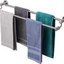 TocTen Double Bath Towel Bar - Thicken SUS304 Stainless Steel Towel Rack for Bathroom, Bathroom Accessories Double Towel Rod Heavy Duty Wall Mounted Towel Holder (Brushed, 30IN)