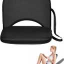 Stadium Seat with Back Support - Stable Bleacher Chairs with Back and Cushion Waterproof Portable Widen Thick 6-Position Reclining Stadium Bleacher for Sport Events (Pure Black)