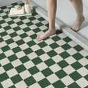 Peel and Stick Floor Tiles: 10pcs11.81 * 11.81in Waterproof Vinyl Flooring self-Adhesive Floor Tile Sticker for Bathroom/Kitchen/Bedroom/livingroom/Hallway(Green and White)