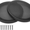 6" Speaker Grill Covers, Car Speaker Subwoofer Guard Protector, ABS Plastic Frame with Metal Mesh, Black - 2Pcs