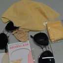 Mepase 6 Pcs Halloween Bald Cap with Glasses Bald Head Wig Cap Party Costume Accessories for Adults Women Men Cosplay(Smooth)