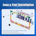 Rainbow Retro Sun License Plate Frame Stainless Steel Accessories12.3 x6.3