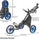 Caddytek CaddyLite EZ V8 Golf Push Cart - Lightweight 3 Wheel Foldable Cart with One-Click 2-Step Folding, EVA Wheels, Adjustable Handle, Cooler Basket, Umbrella & Drink Holder, Compact Golf Cart