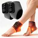 Foot Renew Massager for Neuropathy,4-in-1 Cordless & Portable Foot and Ankle Massager for Heel Warming Wrap Heating Pad Heated Brace Wrap with 5 Vibration Modes & 4 Heat Levels, Portable for Home