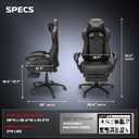 RESPAWN 110 Pro Ergonomic Gaming Chair with Footrest for Adults - Comfortable Office Gaming Recliner with Lumbar Support and Headrest, Racing Style Video Game Chairs for Computer Gamer - Black