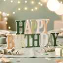 Novabright Happy Birthday Sign Centerpieces for Table Birthday Party Decorations for Women Bday Birthdays Themed Celebration Party Supplies(Sage Green,No Glitter)