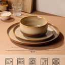 TheTerra Ceramic Dinnerware Set for 6, 18-Piece Plates and Bowls Set