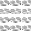 Stainless Steel Mason Jar Lids,12 Pack Polished Surface,Reusable and Leak Proof,Storage Caps with Silicone Seals for Wide Mouth Size Jars (12-Pack Stainless Steel Lids(Wide Mouth))