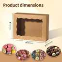 25PCS 8x6x2.5 Inch Brown Bakery Boxes with Window, Pastry Box for Chocolate Strawberries, Macarons, Truffles, Perfect for Thanksgiving Day, Mother's Day, Christmas Party Favors & Holiday