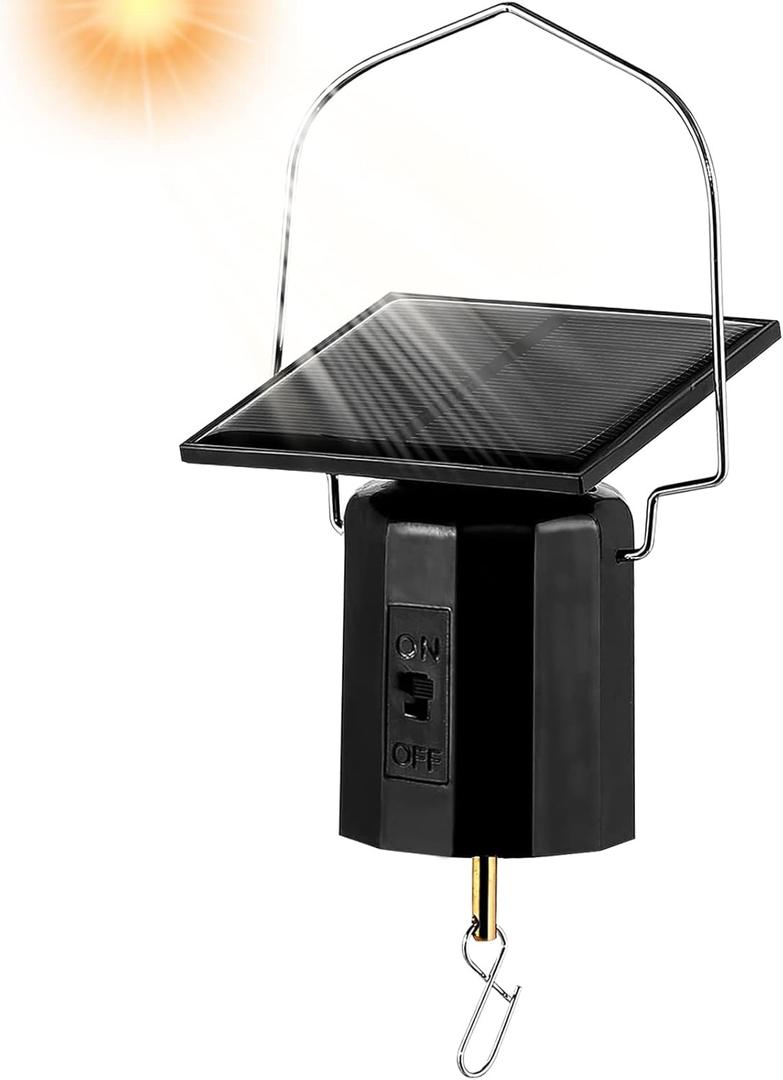 Solar Powered Wind Spinner Motor, Mobile Rotating Motor, Small Automatic Turner for Wind Chimes, Sun Catchers, Hanging Display Art Ornaments, Outdoor Solar Energy Operated Spinning Hanger (6.5")