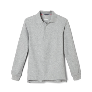 French Toast Pique Polo School Uniform Shirt with Long Sleeves for Boys and Girls M