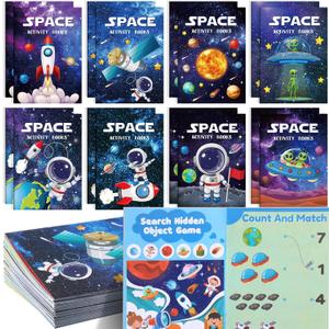 Kosiz 24 Pcs Outer Space Activity Book for Kids Astronaut Solar System Galaxy Alien Games Coloring Book Space Mazes Word Search Scramble Game for Space Birthday Party Goodie Bags Classroom Favors Kosiz 24 Pcs Outer Space Activity Book for Kids Astronaut Solar System Galaxy Alien Games Coloring Book Space Mazes Word Search Scramble Game for Space Birthday Party Goodie Bags Classroom Favors