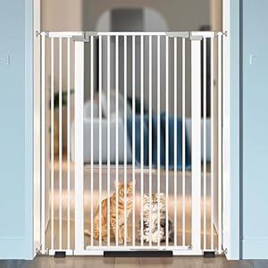 52" Extra Tall Cat Gate for Doorway,30"-41" Adjustable Width Pet Gate, Auto Close Pet Gate Include 2.75" and 5.5" Extension Kits,Pet Gate Indoor No Drilling for Doorways and Kitchen