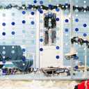 Outus 10 Pieces Silver Round Dots Garland Graduation Party Hanging Decor Each Length 13.1ft Glitter Paper Dot Streamers for Birthday Wedding Classroom Supplies (Blue)