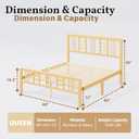 12 Inch Bamboo Wood Queen Size Platform Bed Frame with Headboard and Footboard, Metal Slat Support Bed Frame Queen Size Heavy Duty, No Box Spring Needed, Easy Assembly, Noise Free, Reinforced