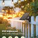 Brightown 75FT Solar String Lights Outdoor Waterproof with Remote, Solar Patio Lights with 35 Shatterproof LED Bulbs, 3 Light Mode, Dimmable & Timer, Hanging String Lights for Porch Garden Bistro