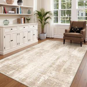 Valenrug 6x9 Area Rugs Non Slip, Large Washable Rugs for Living Room, Beige