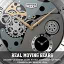 XSZ Industrial 20" Extra Large Wall Clock with Moving Gears & Dual Dials