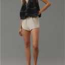 Women Y2k Embroidered Floral Swing Crop Tank Top Summer V Neck Linen Going Out Cropped Vest Beachwear (Black, L)