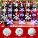 6 Pcs Winter Snowflake Window Lights Decorations, Christmas Battery Operated Snowflake Suction Cup Hanging Lights LED Sucker Lamp for Xmas Decor (Blue Light,White Light)